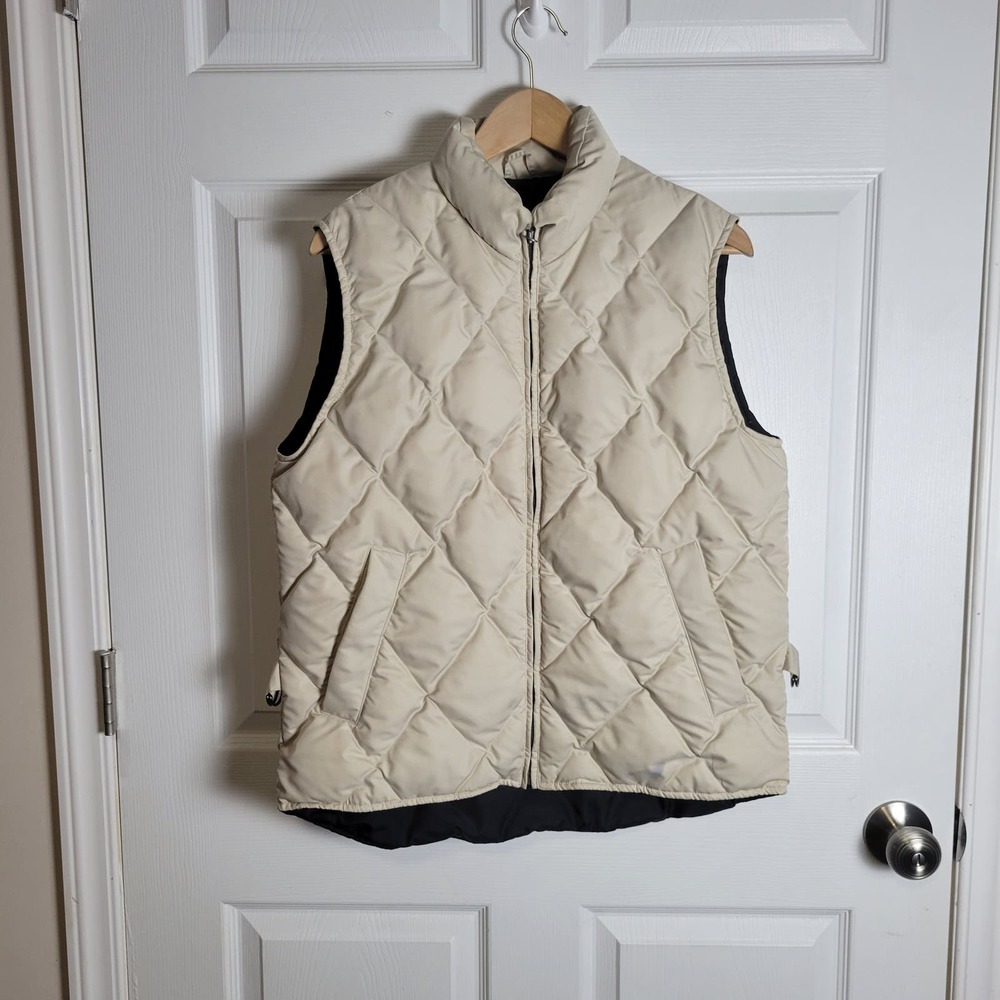 Eddie Bauer Cream Quilted Puffer Vest
